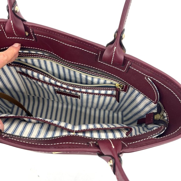 Dooney & Bourke NEW Women's Dark Red Leather Shoulder Bucket Bag Rigid Claret